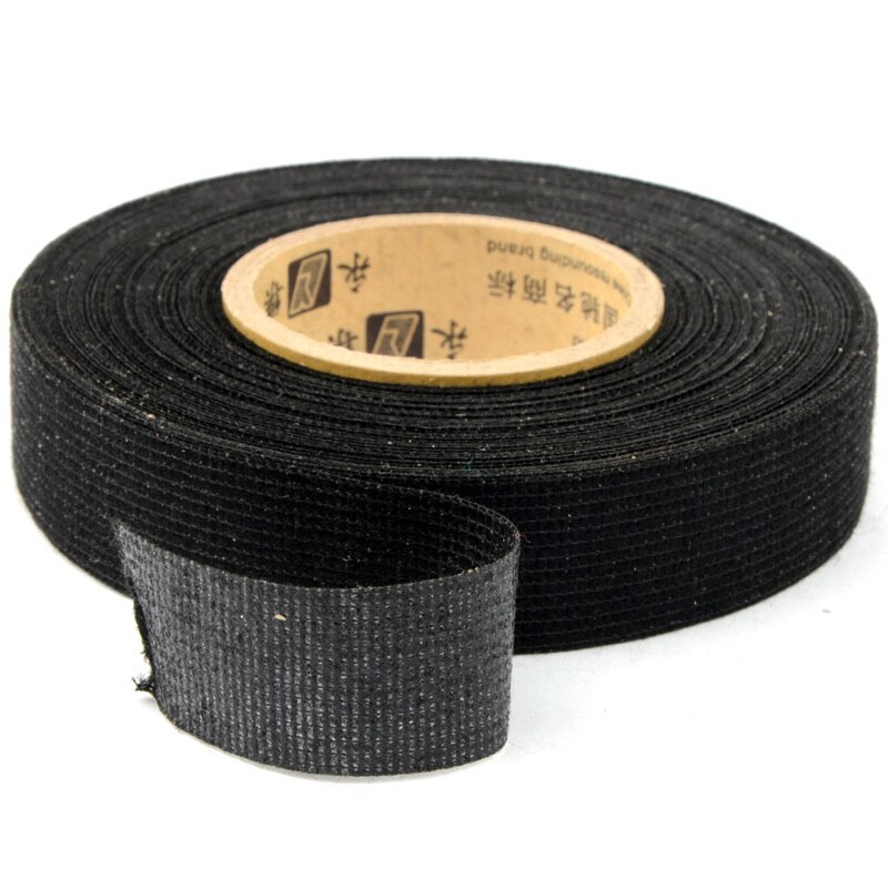 19mmx15m Car Adhesive Cloth Tape For Cable Harness Wiring Loom Black Non-woven Cloth Tape For Cable Harness Wiring Loom
