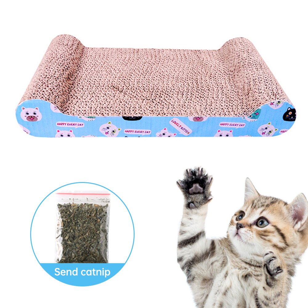 Corrugated Cat Scratch Board Pad Grinding Nails Interactive Protecting Furniture Cat Toy Large Size Cat Scratcher Toy Cardboard: 40x22x7cm  09