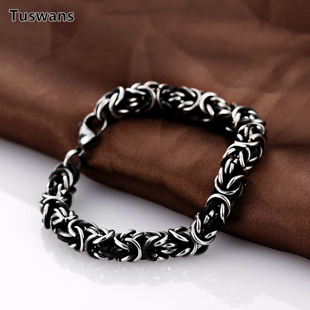 Silber Farbe Verdreht Männer Armbänder Armreifen 316L Edelstahl Handgelenk Band Hand Kette Männlichen Zubehör Hüfte hüpfen Party Felsen Schmuck