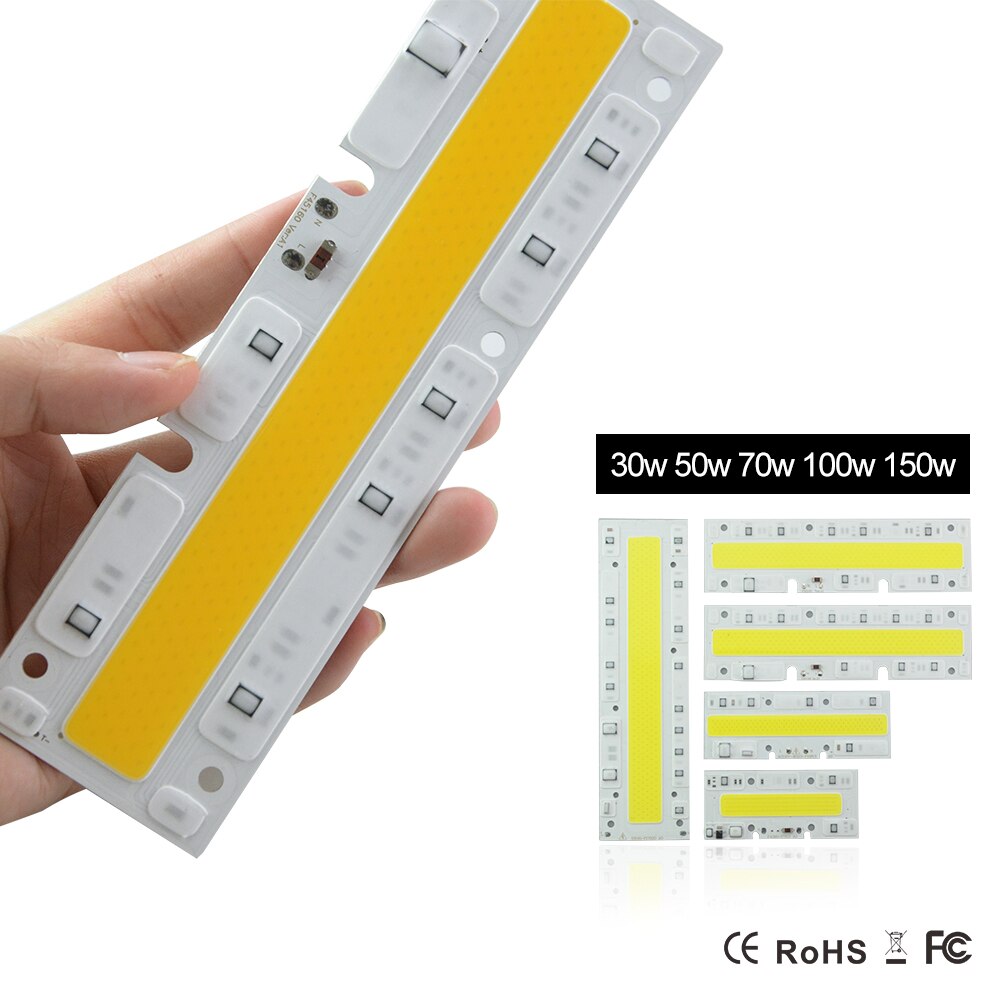 LED COB Chip 150W 100W 70W 50W 30W AC 220V 110V LED Diode Beads IP65 Smart IC DIY Spotlight Flood Light Cold White Warm White