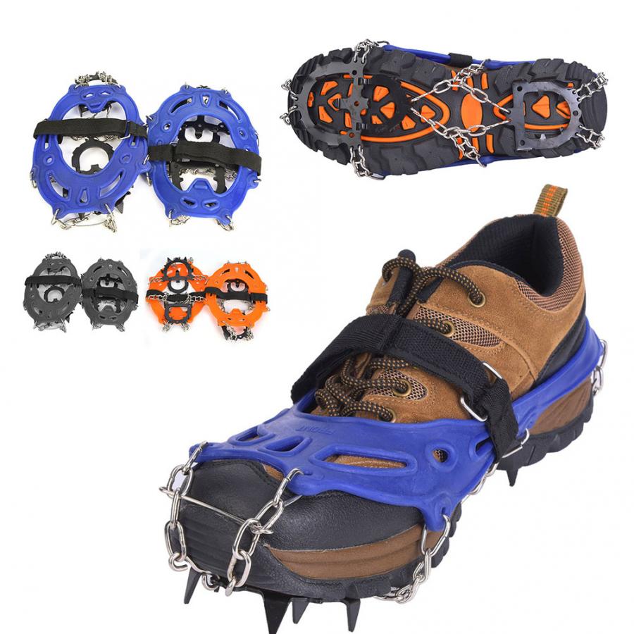 Outdoor Climbing Antiskid Crampons Winter Walk 14 Teeth Ice Fishing Snowshoes Manganese Steel Slip Shoe Covers