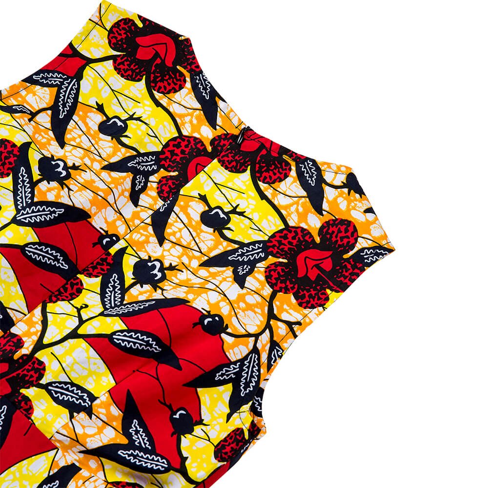 Africanos vestidos para las mujeres nueva cera Ankara vestido vestidos africano tradicional vestido africano ropa vestido sin mangas