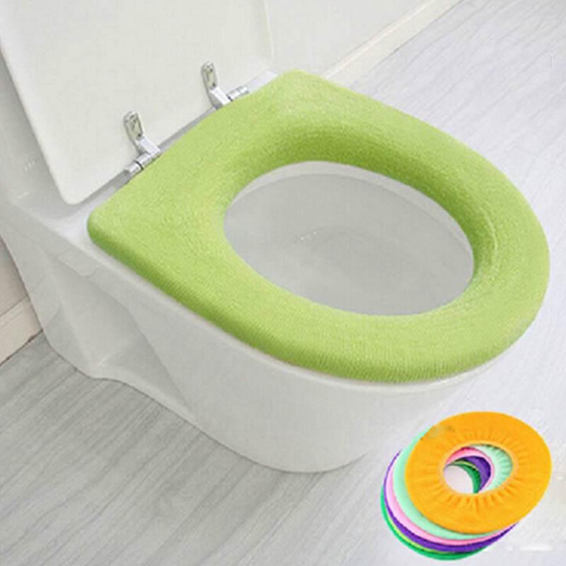 1Pcs Zachte Kussen O-Type Warm Wasbaar Closestool Protector Toilet Seat Cover Badkamer Decor Willekeurige Kleuren
