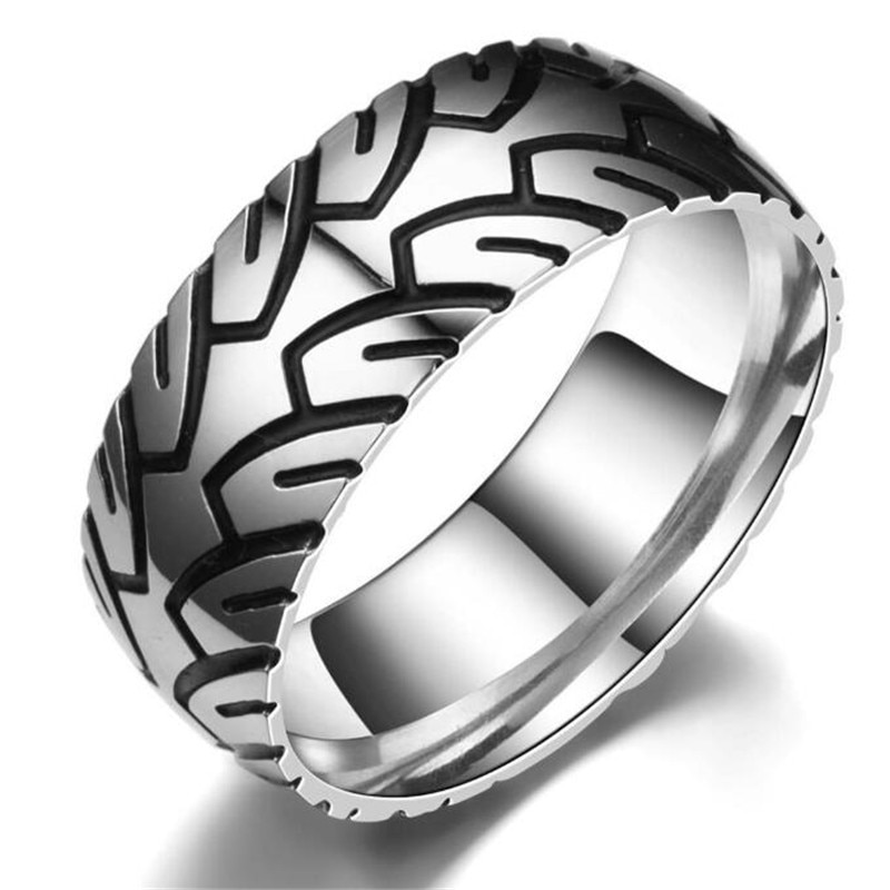 Stainless Steel Geometry Ring for Men Male Silver Color Index Finger Ring Accessories Party Jewelry