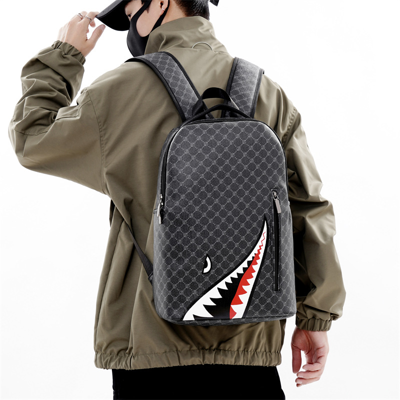 Men's Backpack Plaid High School College Bag 15-inch Laptop Rucksack