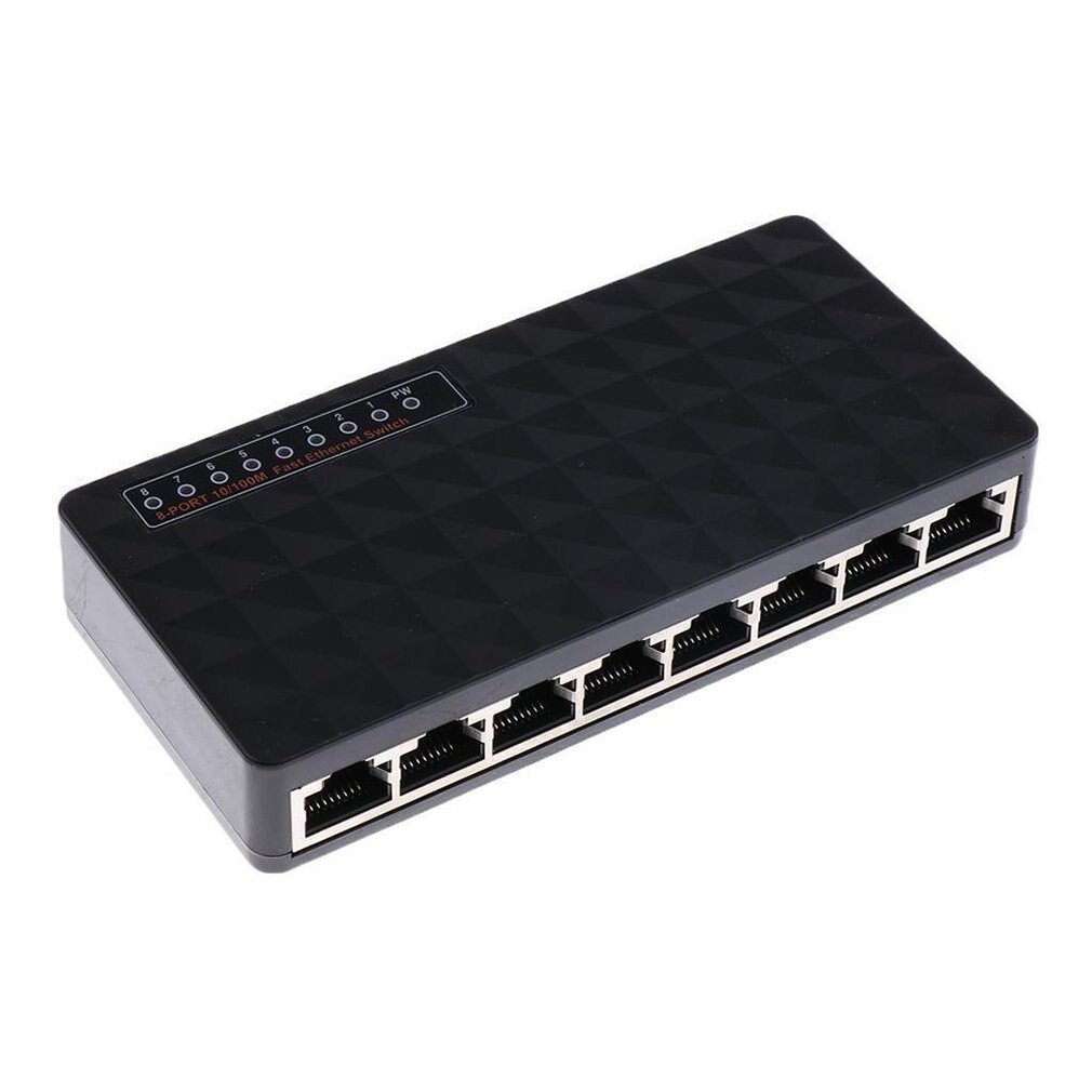 Praktisk 10/100 mbps 8 port hurtig ethernet lan desktop  rj45 netværk switch hub adapter høj ydeevne