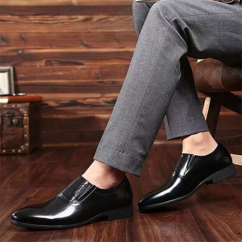Zapatos de vestir de negocios clásicos para hombre, calzado de boda Formal a la , Oxford, para oficina, color negro, verano