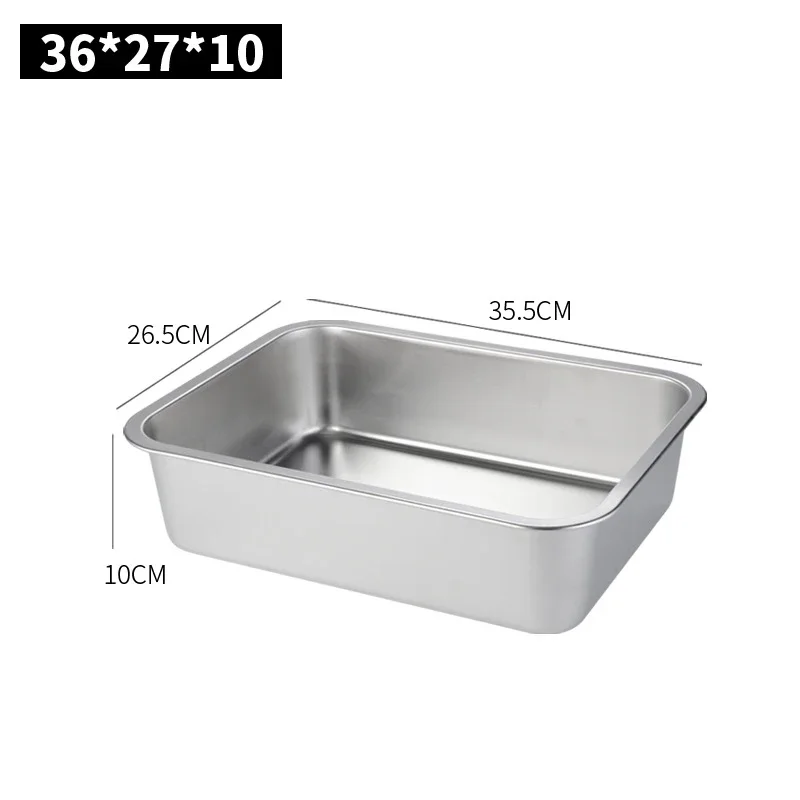 Tykkere rustfri serveringsbakke med låg, rektangel, metalopbevaringsplader, fad, kagebuffet, køkkenbeholder: Gul