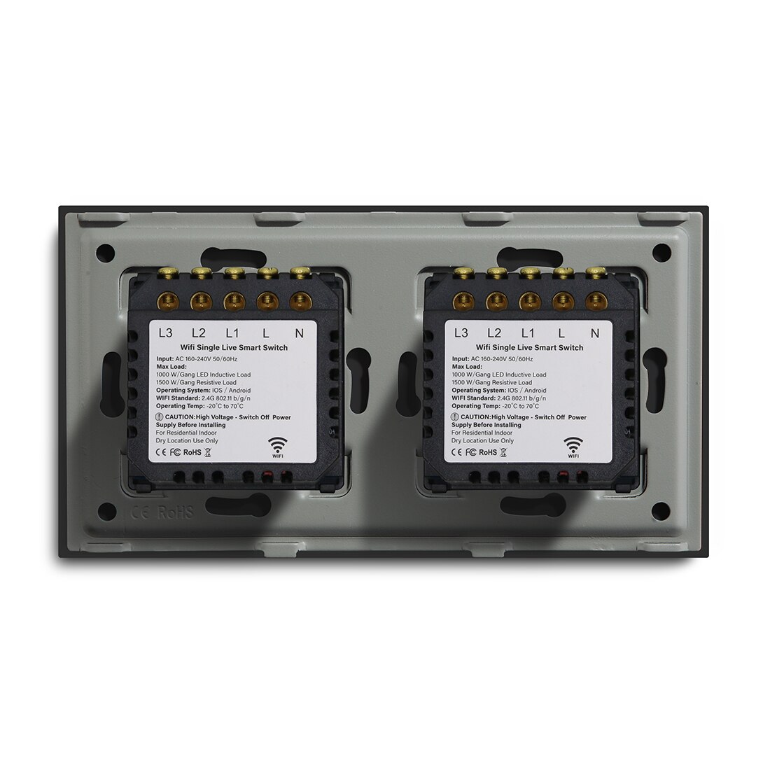 Bseed 6 Gang Smart WifI Control Single Live Touch Switch 157mm Mirror 3 Color Crystal Panel Switch Work With Tuya Smart Life