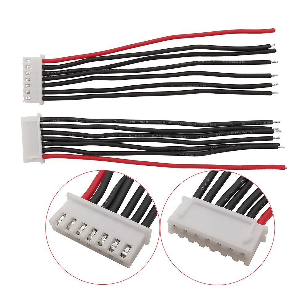 5Pcs JST XH Connectors Adapter Plug 1s 2s 3s 4s 5s 6s 7s JST-XH Balance Changer Cable 22AWG Silicone Wire for Lipo Battery: 6S 7 Pin / 15CM