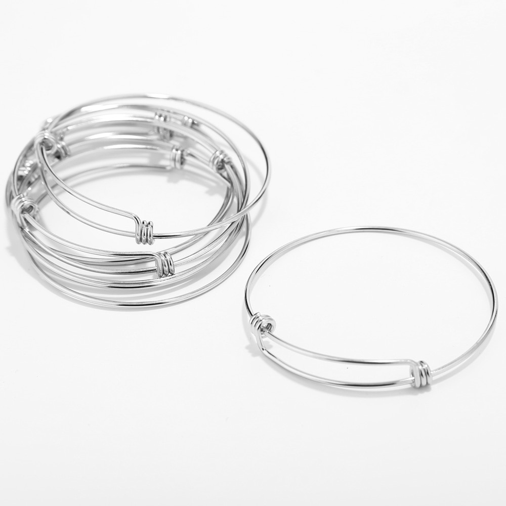 30 pièces En Acier Inoxydable Fil Réglable Bracelet Bracelet Câble Extensible bracelets porte-bonheur Bracelets pour Les Femmes bijoux à bricoler soi-même