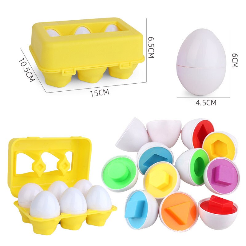Forma quebra-cabeça brinquedos do bebê 13 24 meses inteligente ovo correspondência brinquedo de simulação educacional das crianças para o presente de natal de páscoa: White egg