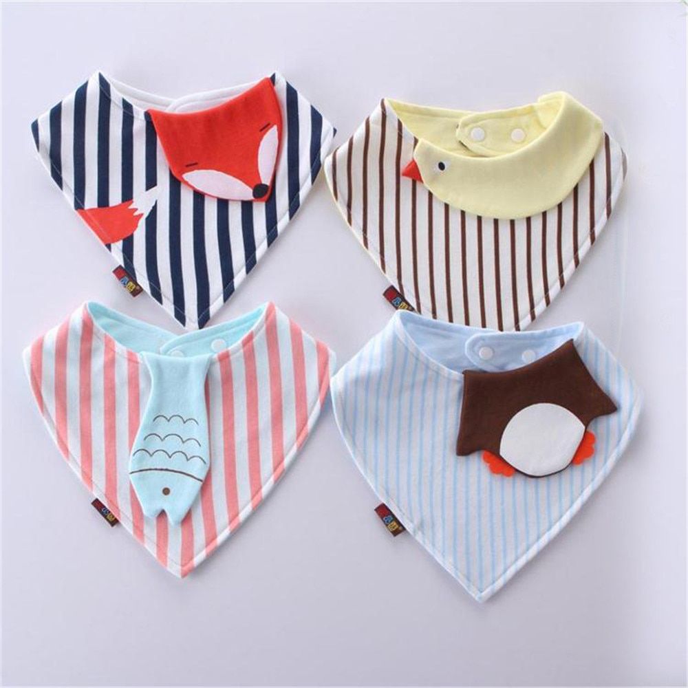 Babadores do bebê para o menino menina bandana bib arroto pano triângulo animal algodão raposa material do bebê cachecol refeição arroto acessórios do bebê