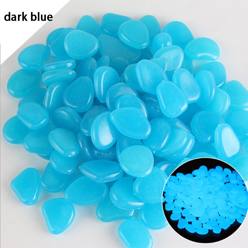 Garden Decoration 50Pcs Glow Stone for Jardin Garden Pebbles Glow Stones Rocks for Park Path Patio Lawn Decor Luminous Stones: Dark Blue