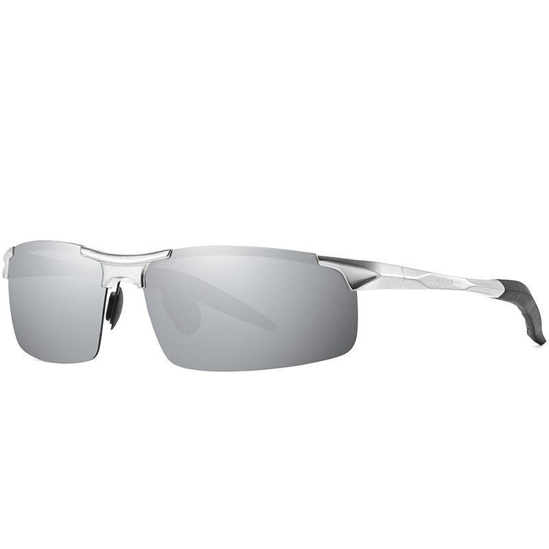 Zonnebril met aluminium magnesium montuur, gepolariseerde hd-veiligheidsbril voor bestuurders, outdoor strand surfbril, fietsbril, winddichte bril: C8