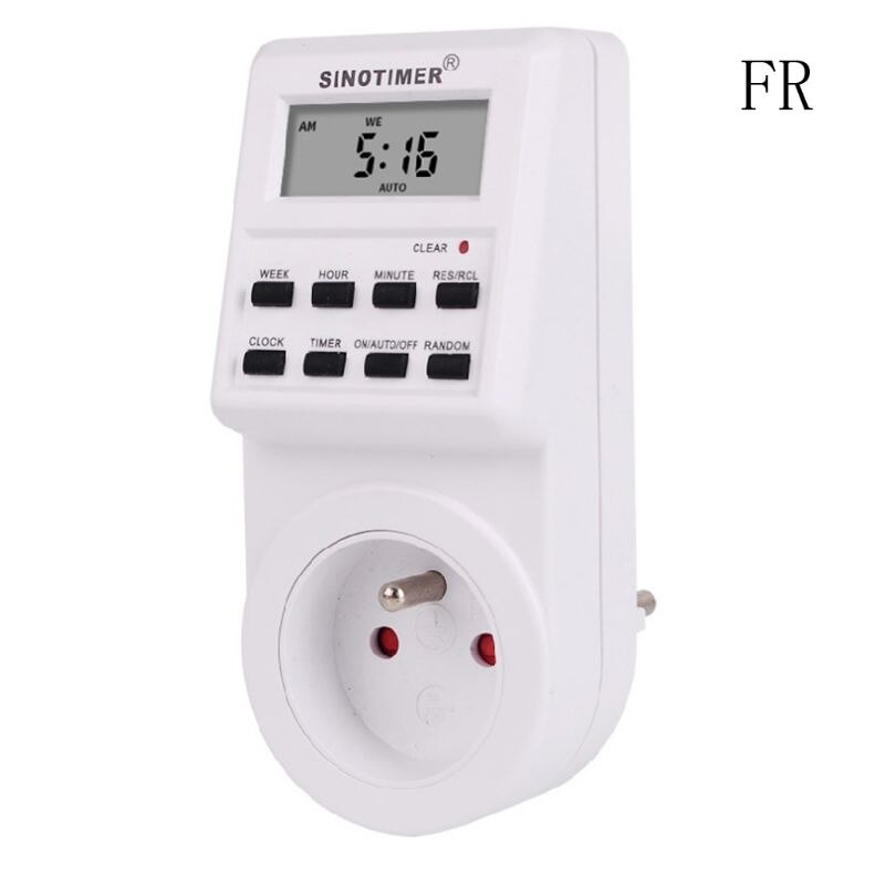 Digital Timer Socket 220/110V Weekly Programmable AU/BR/EU/FR/UK/US Plug Switch