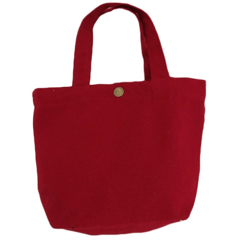 Outdoor tassen voor picknick snoepkleurige canvas tas lunchtas draagbare lunchbox tas met koperen gesp kampeergereedschapstas: Rood