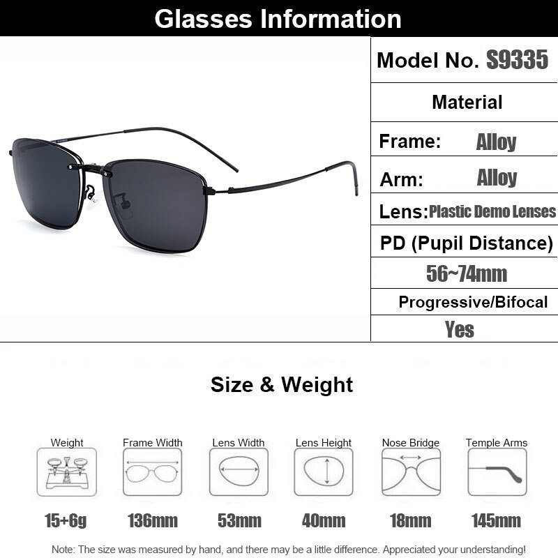 Gmei Optical Men cuadrado ultraligero titanio montura de aleación para gafas polarizadas Clip en gafas de sol mujeres gafas Opticas