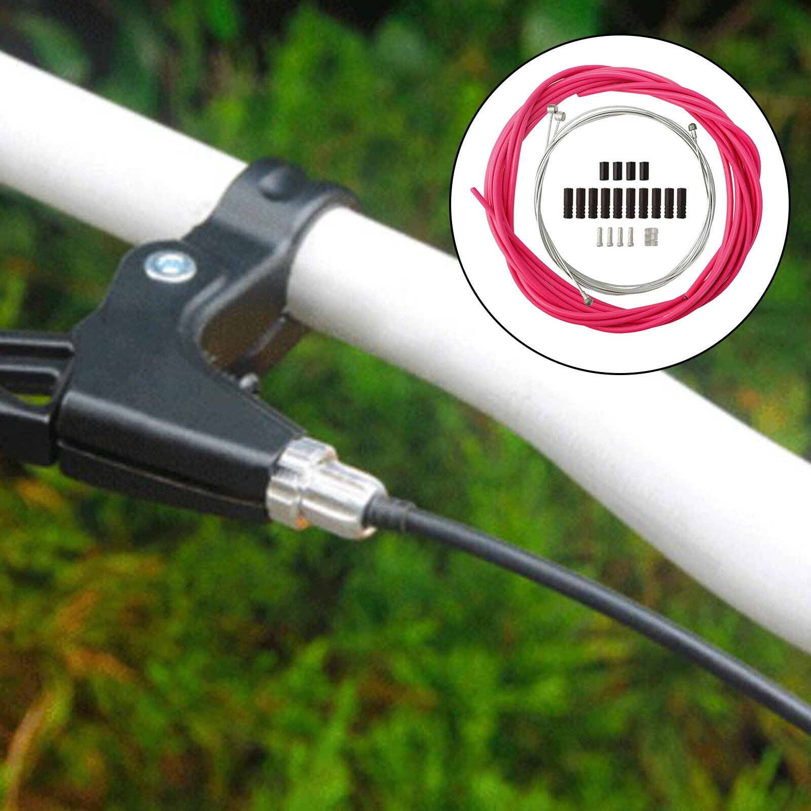 Ensemble universel de boîtier de câble de frein de vélo er/dérailleur et frein, boîtier de câble de frein de 2.5m (OD 5mm), boîtier de câble de 2m er (OD 4mm): Pink