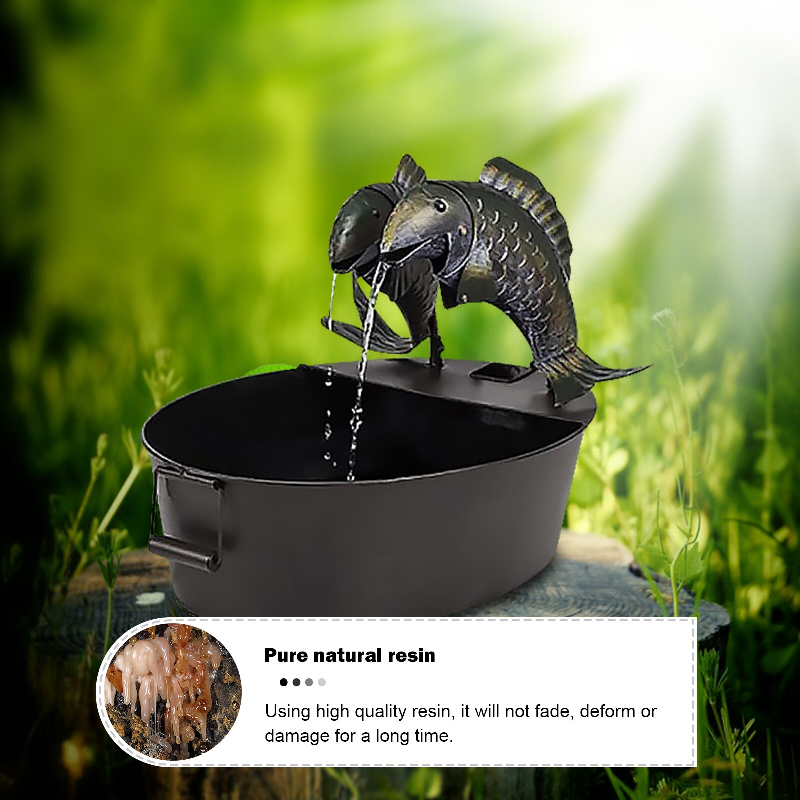 Garden Statue Water Fountains Yard Art Decor Resin Water Sculptures Ornaments for Patio Courtyard Decoration