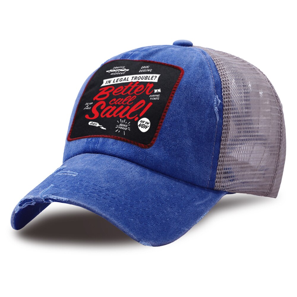 Better Call Saul-gorra de béisbol para hombre, para actividades al aire libre, gorra de , malla transpirable, gorras de verano para el sol, sombrero Retro Kpop: blue6