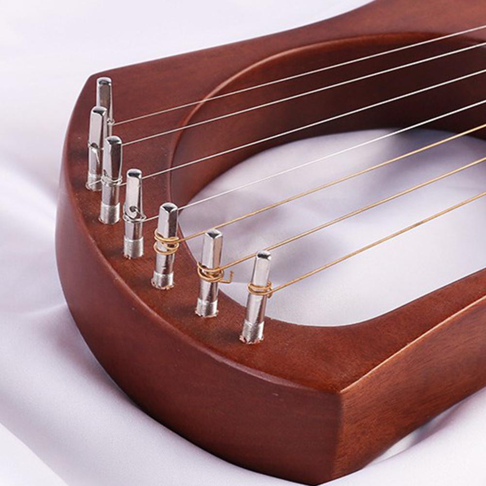 7 Strings Harp Lyre Strings Instrument Reindeer Pattern Mahogany Wood 7 Tone C Key Stringed Instruments for Music Lovers