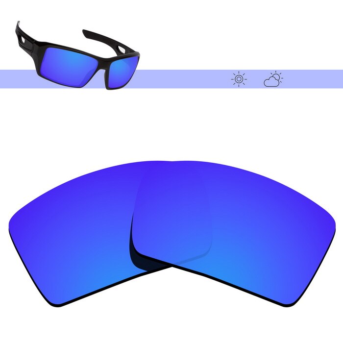 Glintbay Polarized Replacement Sunglasses Lenses for Oakley Eyepatch 2-Multiple Options: Deep Blue Mirror