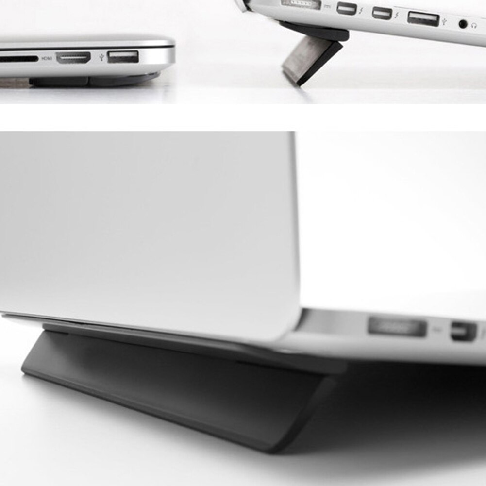 Ergonomisk bærbar computerholder til macbook air 13.3 pro bærbar justerbar bureaucomputer lapdesk kontor sort pc notebook riser stativ