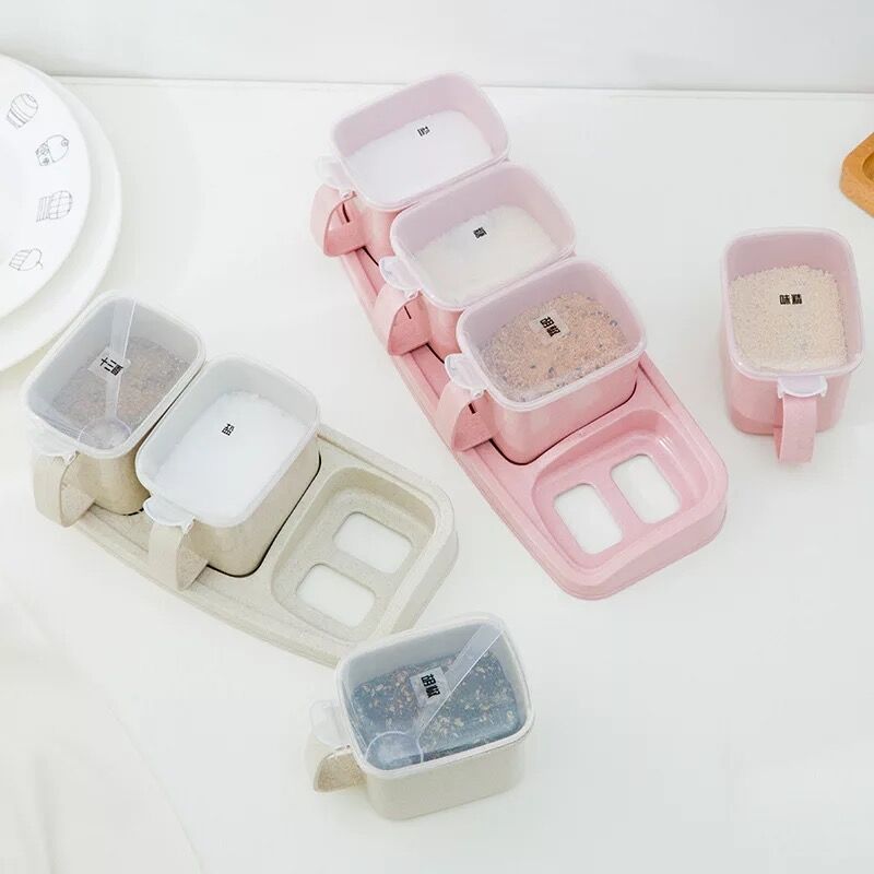 Styl skandynawski stojak na przyprawy pojemniki robić przechowywania w stosie pojemniki na przyprawy słoiczki na przyprawy z uchwytem łyżeczka pojemnik robić przechowywania w kuchni na zioła i przyprawy