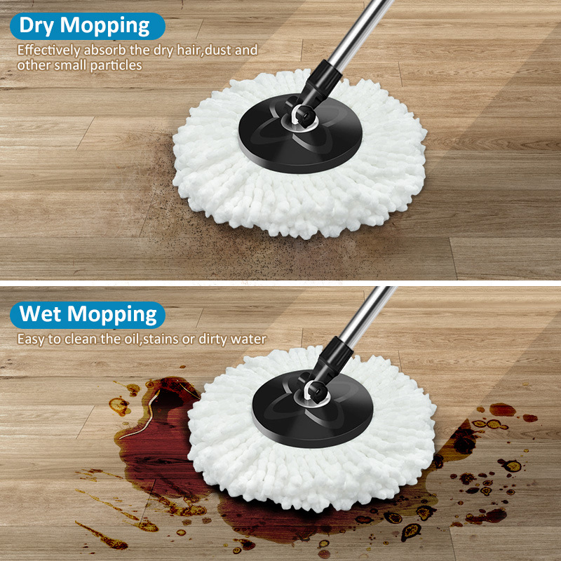 Universal Mop Head Refill 360°Rotating Mops Microfibers Round 16mm Mopping Head Clean Tool Home Floor Mop Cloth Accessories