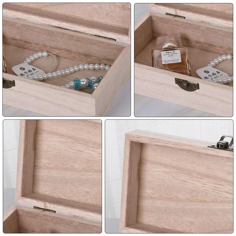 2PCS Wood Box Durable Sturdy Jewelry Storage Box for Shop Home