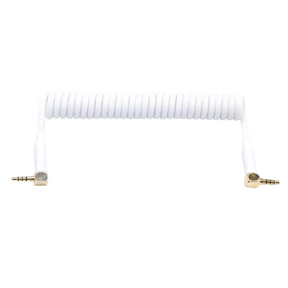 Cable en espiral de resorte TRS TRRS a TRRS de 3,5mm para teclado dividido RODE Sc7 de VIDEOMIC GO Video micrófonos tipo Micro Cables de Audio: Marfíl