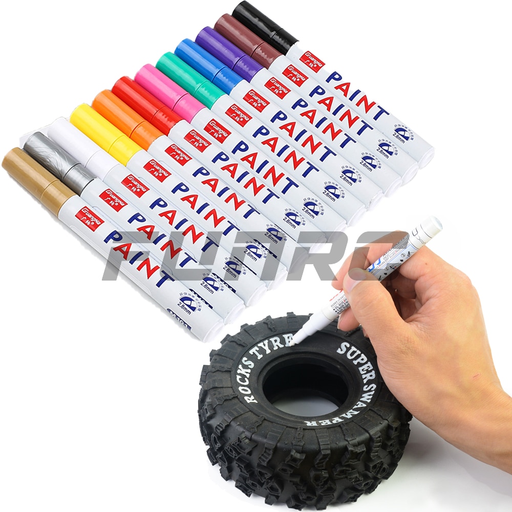 Rotulador de pintura de neumáticos de coche teledirigido, herramienta de dibujo para modelo de coche Crawler Traxxas TRX4 Axial SCX10, 10 colores opcionales
