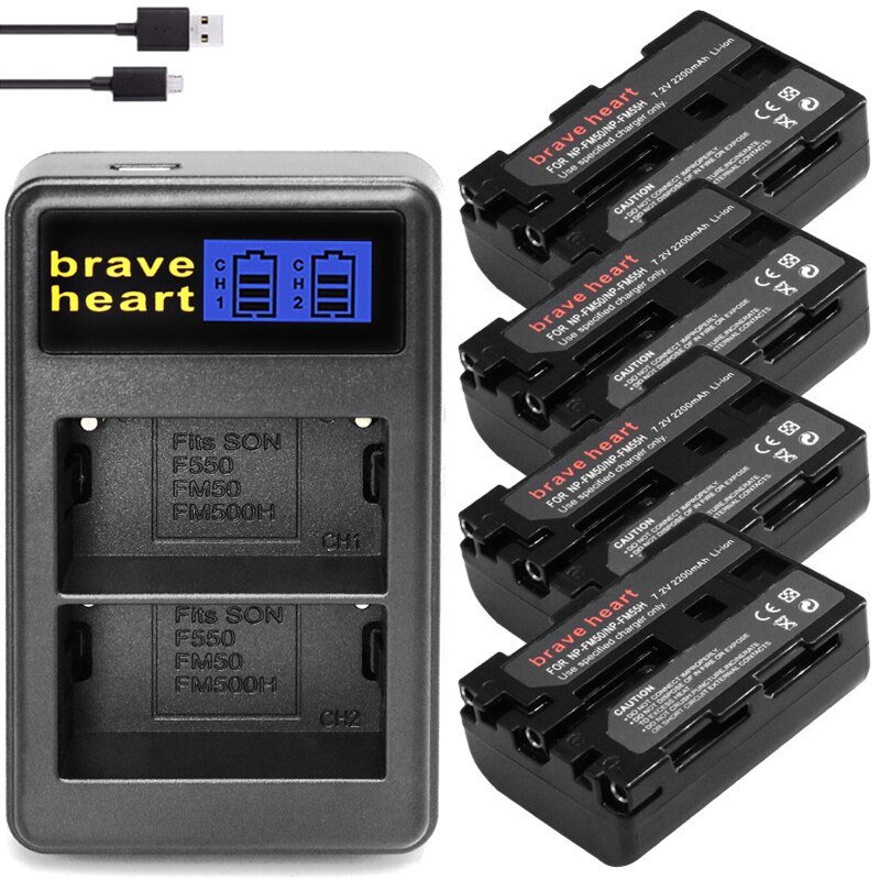 4x NP-FM50 NP FM50 baterie NP-FM50 NP FM50h aparat bateria + LCD ładowarka z podwójnym portem USB dla Sony NP-FM51 NP-QM50 NP-FM30 NP-FM55H