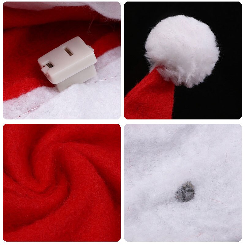 Children Toys LED Santa Claus Hat Non-woven Fabric Luminous Christmas Cap Kid Boy Girl Xmas Decoration 8 N