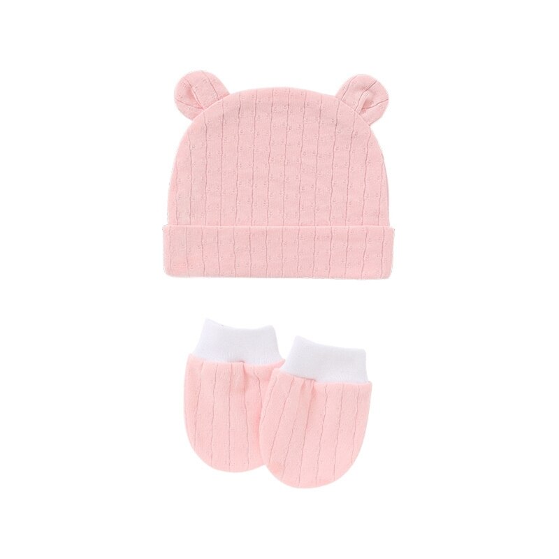 Gants en coton tricoté anti-rayures pour bébé + chapeau + couvre-pieds, ensemble de mitaines, chaussettes, bonnet