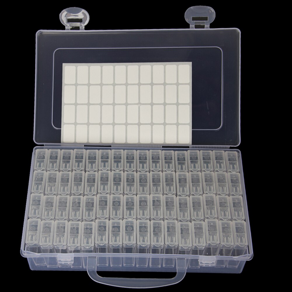 56 Grids Aparte Slots Lege Opbergdoos Clear Nail Art Rhinestones Diamant Schilderen Gereedschap Kralen Weer Storage Case Organizer