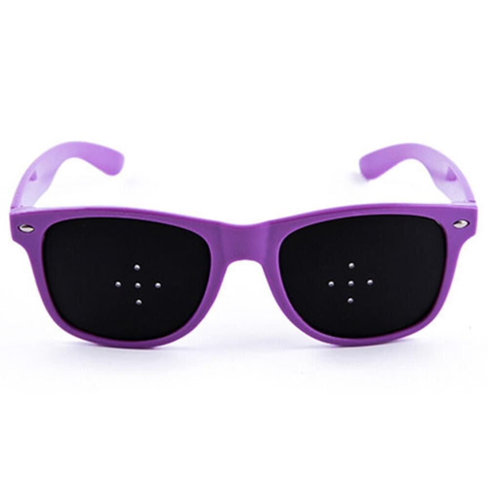 1 pièces lunettes anti-myopie à trou d&#39;épingle, lunettes de Correction de la vision thérapie anti-fatigue soins amélioration de la vue broche petits trous lunettes: Purple Plastic Frame