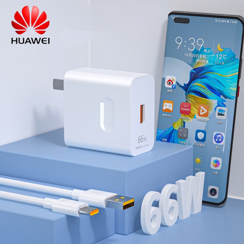 Huawei P50Pro Nova 9 Oplader 66W 40W Snelle Lading Reizen Adapter Super Charge Voor Mate 40 30 Pro p40 30 Honor 6A Usb Type C Kabel