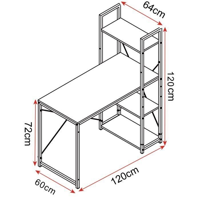 1Pc Large Wood Oak Computer Desk Laptop Desk Writing Table Study Desk with bookshelf Office Furniture PC Laptop Workstation Home