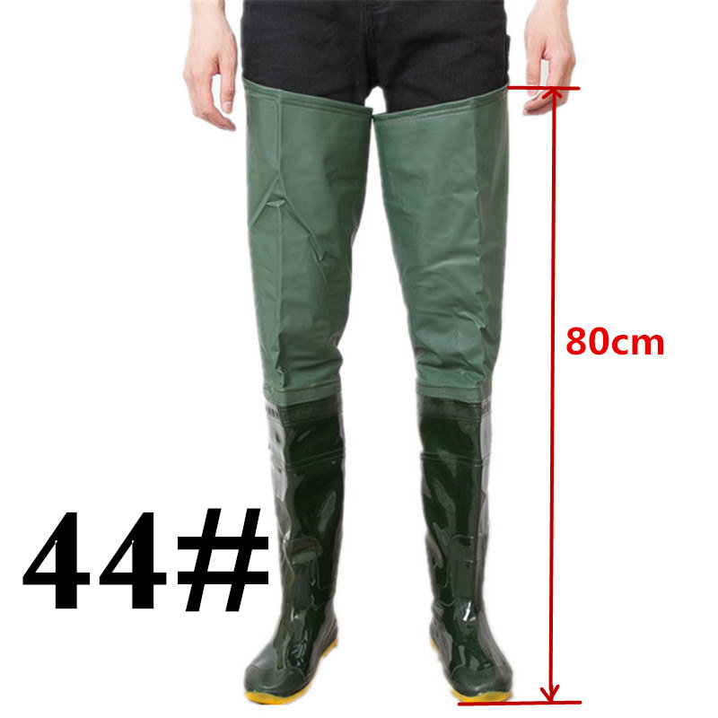 Korkeushyppy unisex 80cm korkeus kalastus kahluuhousu saappaat pvc materiaali pehmeä pohja kalastus kahluu monikäyttöinen oxota kalastus kahluu saappaat: 44