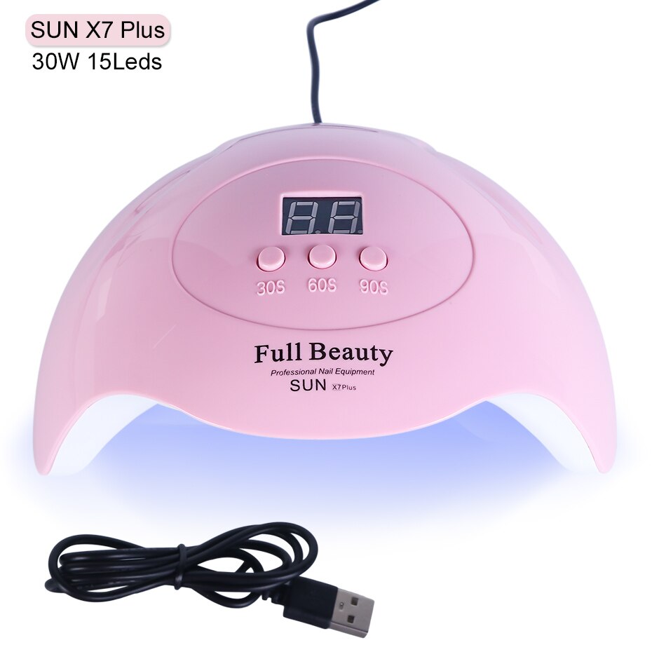 Lámpara de uñas UV LED 30W para manicura, juego de lámparas de Gel, luz solar, secado, barniz y esmalte de uñas, máquina híbrida TRSUN X7 Plus