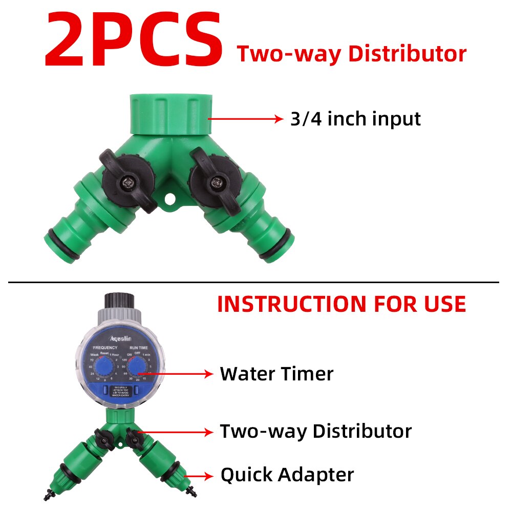 Garden Tool Watering Irrigation Set Accessories Two-way Distributor For Garden Utensils Watering Connector#26301PJ1: Default Title
