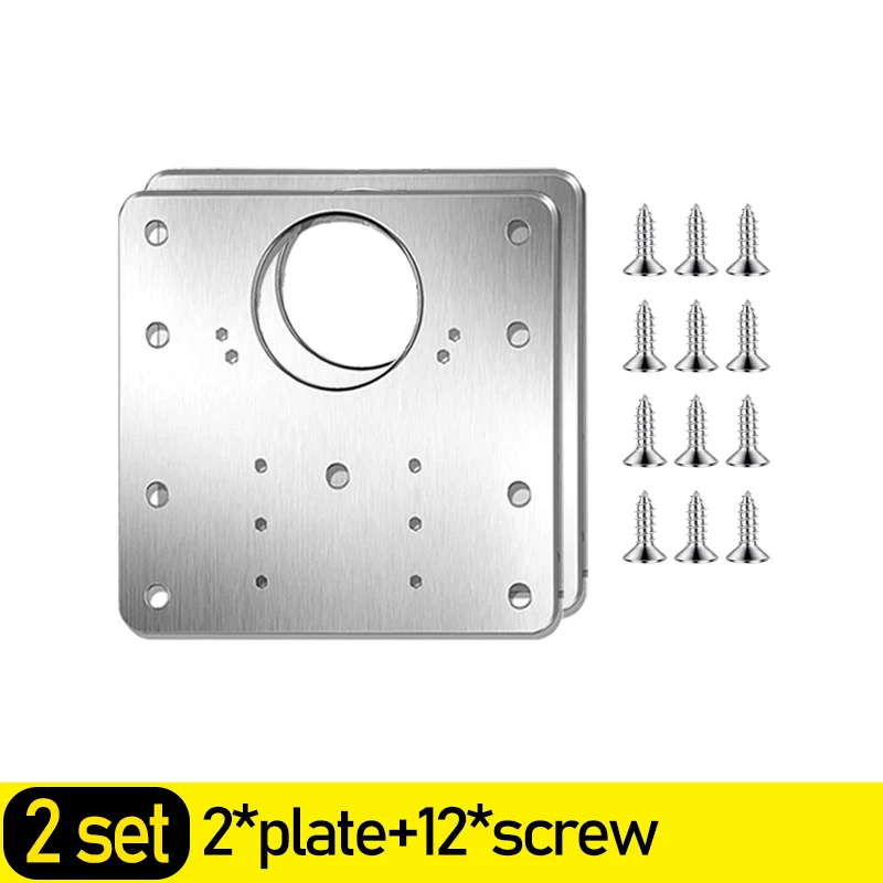 Stainless Steel Hinge Repair Plate with Screw Kitchen Cabinet Door Hinge Mounting Connection Plate Furniture Flat Fixing Bracket: WHITE