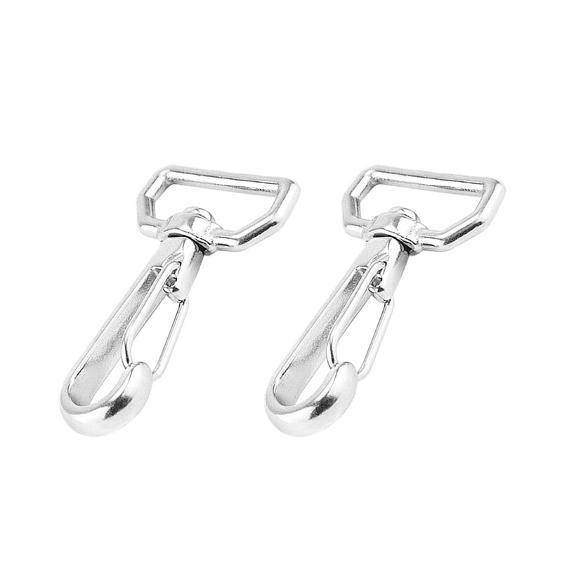 2PCS Swivel Snap Hook Stainless Steel Quick Strapping Hook Hiking Camping Carabiner: Default Title