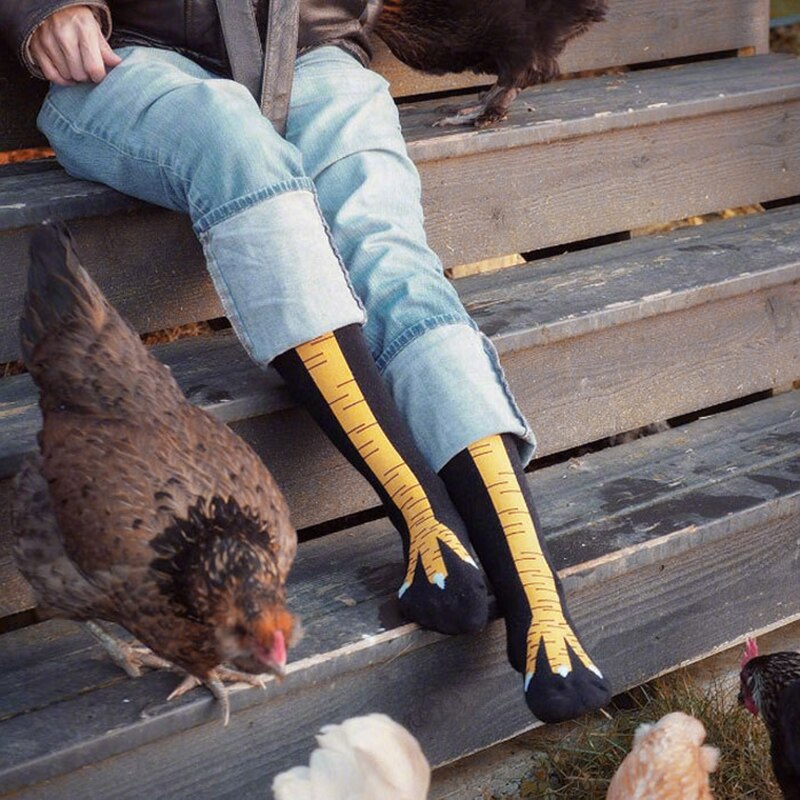 Funny Cartoon Cosplay Chicken Leg Socks Thin Women High Flexibility Cotton Chicken Feet Toe Thigh High Sock For Women