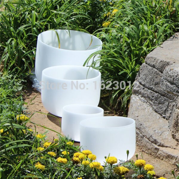 8" Tuned tones Note F Heart Chakra quartz crystal singing bowls 432hz