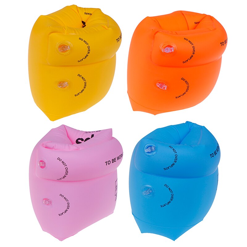 2 paires (4 pièces) Portable PVC Gonflable Brassards Aide Enfants Flotteurs anneaux De Natation Brassards Gonflables De Bain de Sécurité Anneaux D'eau