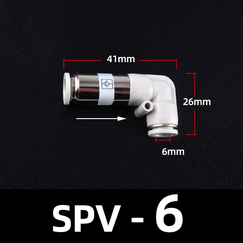 Air Pneumatic Check Valve One Way Non-return Valve Hose Tube One Touch Qucik Fitting Connector Coupling: SPV-6