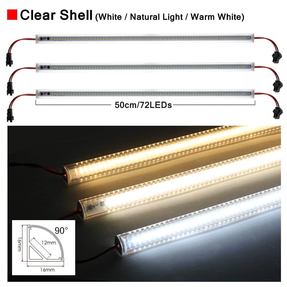 V Shaped LED Bar Light 220V 50cm 72LEDs Wall Corner LED Tubes Kitchen Under Cabinet Light 1-6Pcs Set